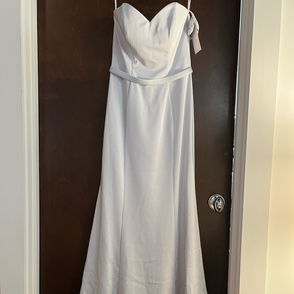 Aura by Brideside Crepe Bridesmaid Dress, Color: Ice Blue Strapless dress Size 2